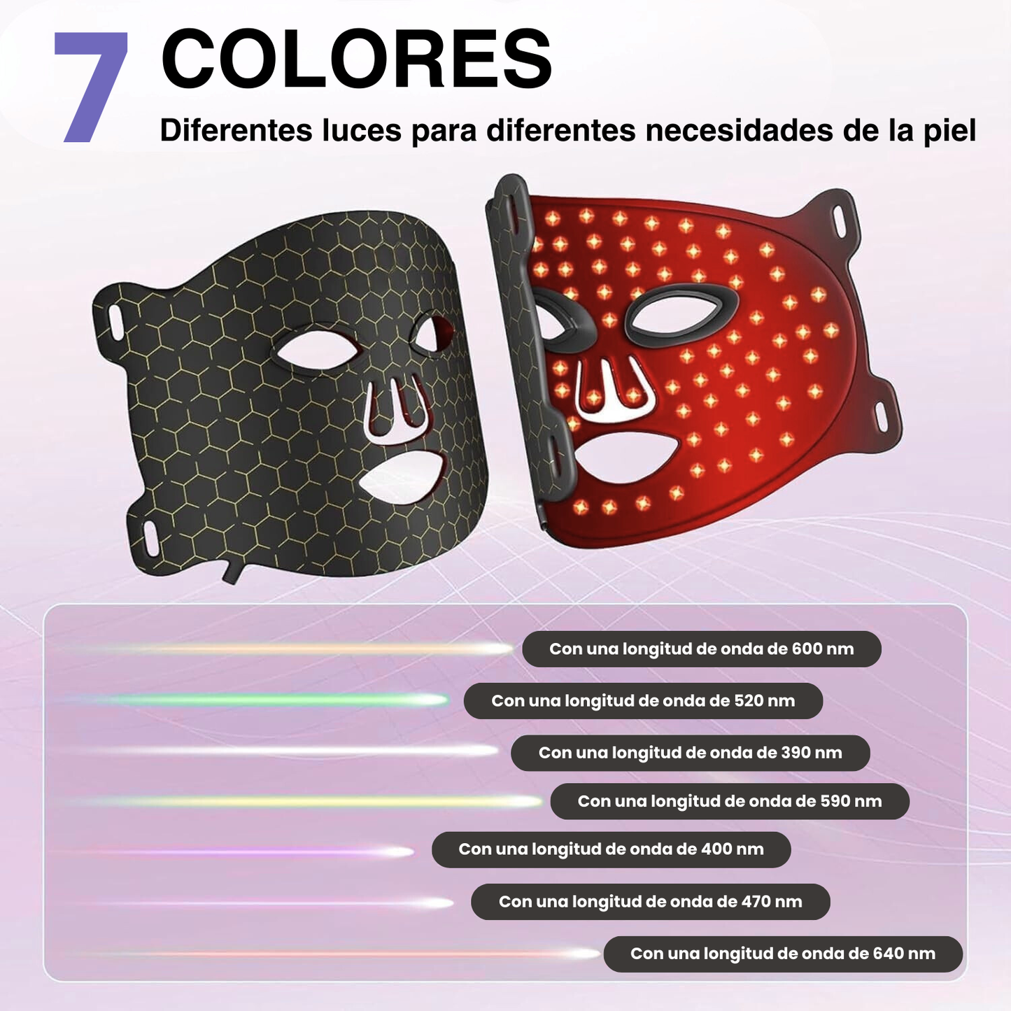 HiGoldSkin® MultiGlo™ Máscara de Terapia de Luz LED - HiGoldSkin