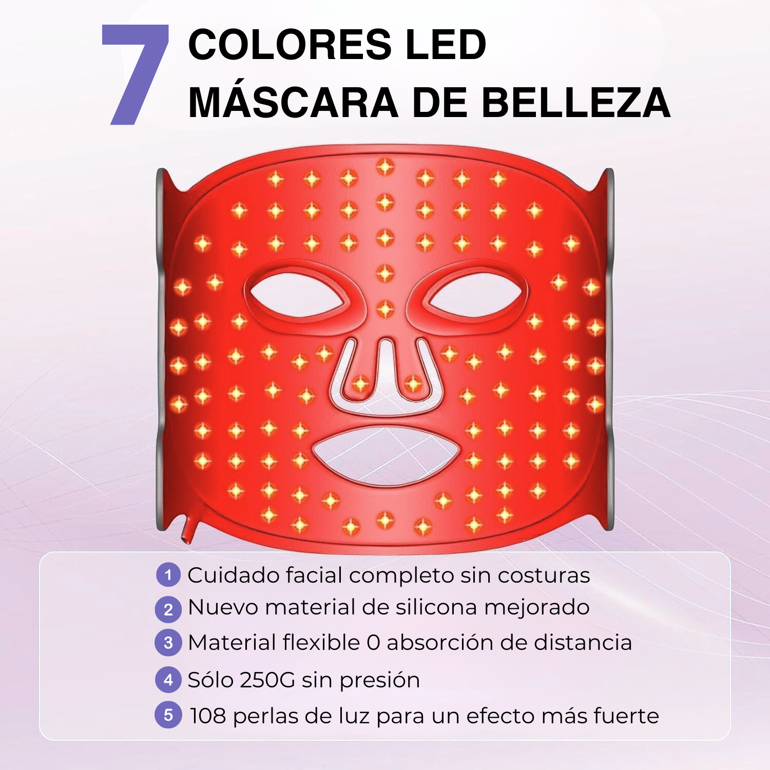 HiGoldSkin® MultiGlo™ Máscara de Terapia de Luz LED - HiGoldSkin